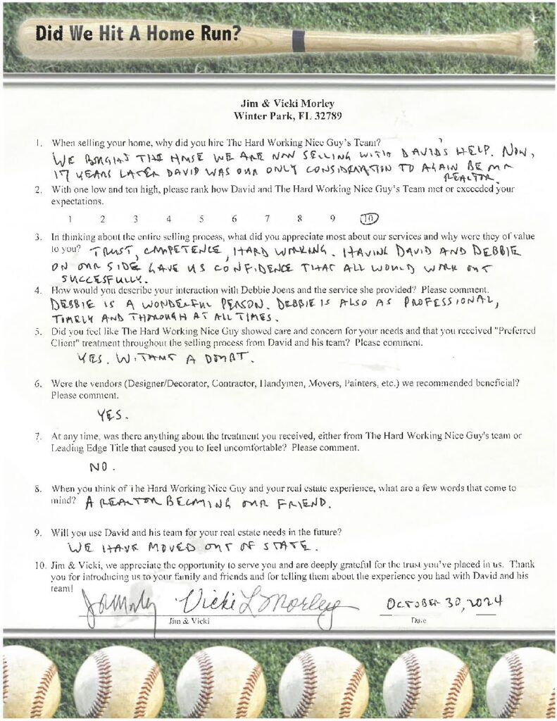 Original Gallup Poll completed by Jim & Vicki Morley